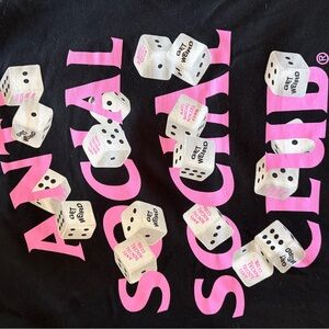 Anti Social Club Dice Graphic Sweatshirt - Black & Pink